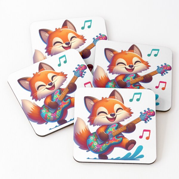 Item preview, Melodic Fox: Whimsical Guitar Groove designed and sold by AI-Only Creations.