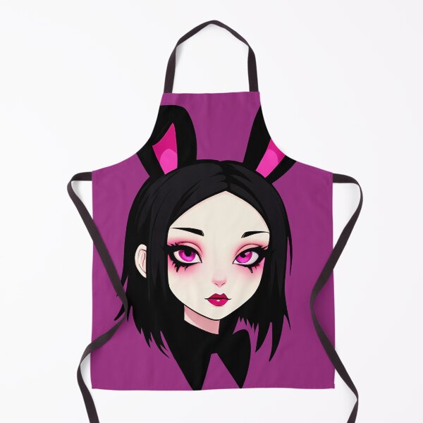 Aperçu de l'œuvre Fille de lapin gothique rose et noir vibrant créée et vendue par MadnessEnvelope.