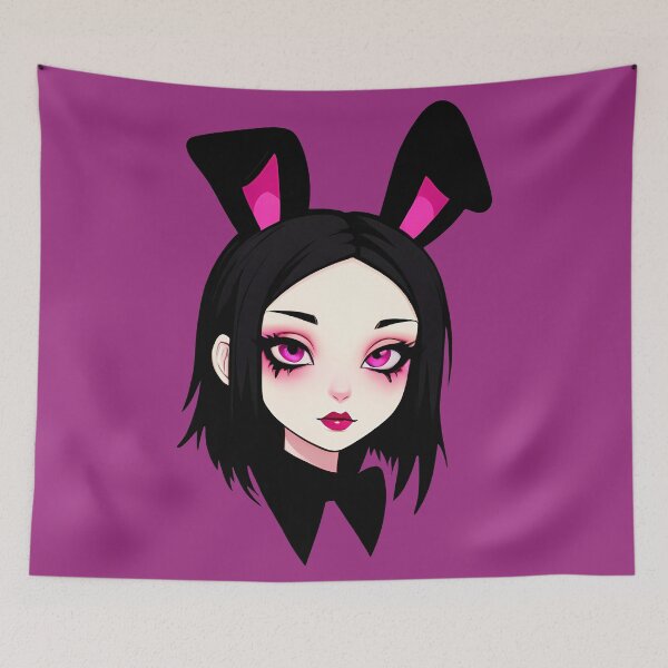 Item preview, Vibrant Pink and Black Goth Bunny Girl designed and sold by MadnessEnvelope.
