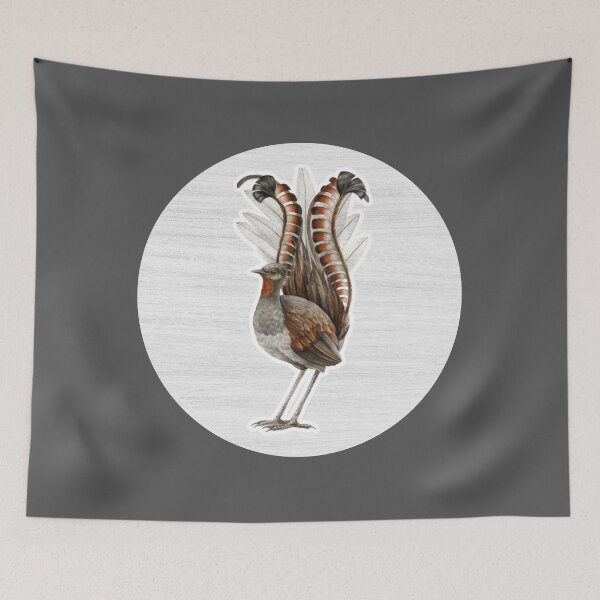 Item preview, Lyrebird Watercolor Drawing designed and sold by LivingColorful.