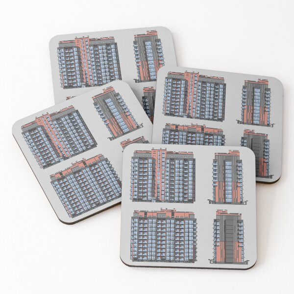 Item preview, Vector architectural project of a multistory building facades designed and sold by Familyshmot.