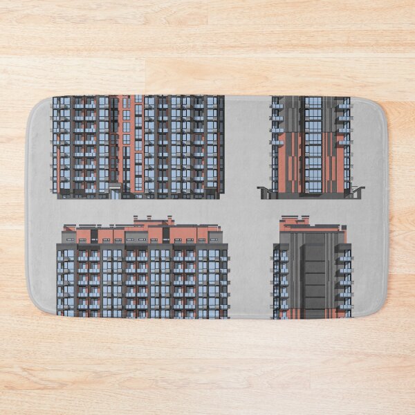 Item preview, Vector architectural project of a multistory building facades designed and sold by Familyshmot.
