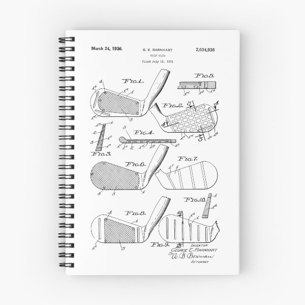 Artikelvorschau, Golfschläger-Weinlese-Patent-Kunst-weißer Hintergrund entworfen und verkauft von Peek-Designs.