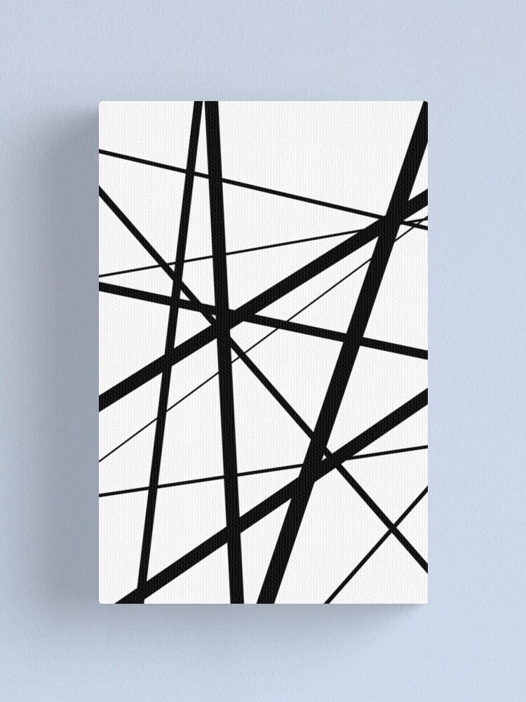 Black And White Geometric Lines Canvas Print By Urbanepiphany Redbubble