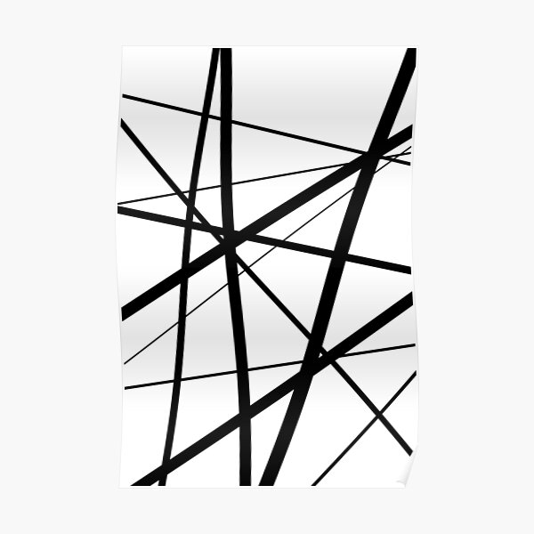 Black and White Geometric Lines Poster