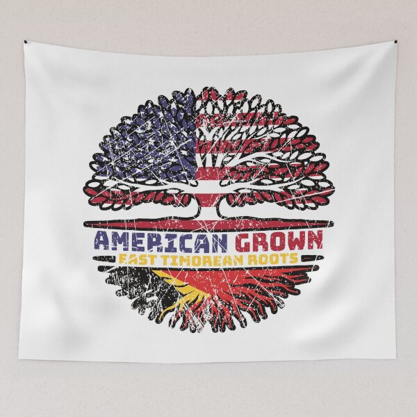 Item preview, East Timor East Timorean American USA Tree Roots Flag designed and sold by FlagX.