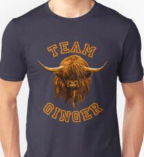Team Ginger Scottish Highland Cow Unisex T-Shirt