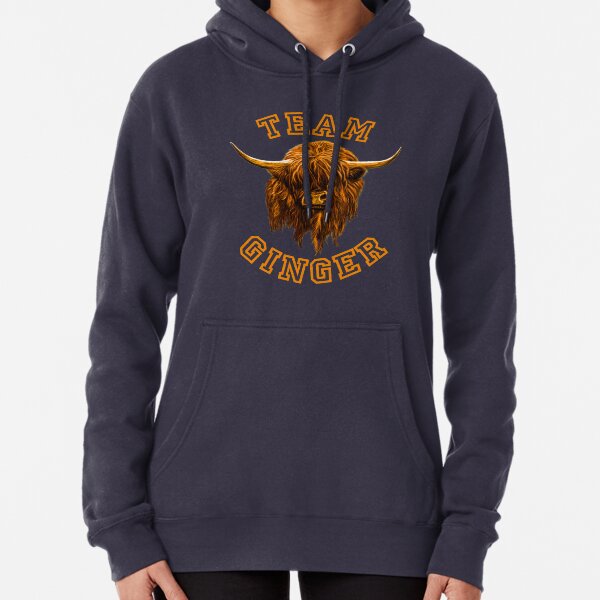 Team Ginger Scottish Highland Cow Pullover Hoodie