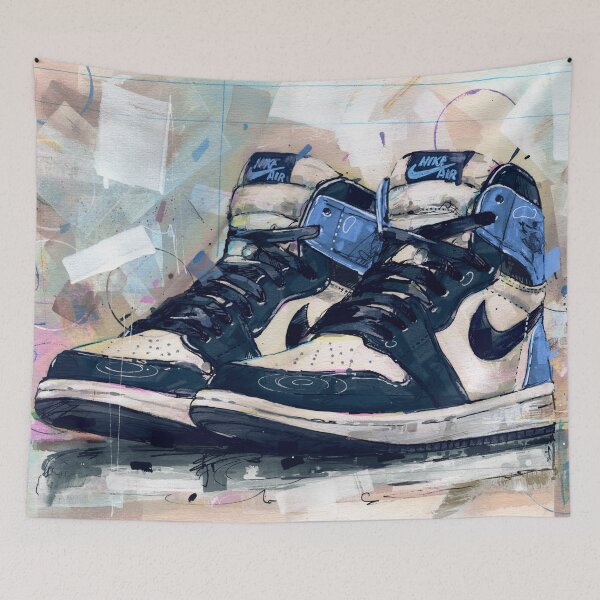Item preview, AirJordan1 retro Obsidian blue art designed and sold by GalleryKauffeld.