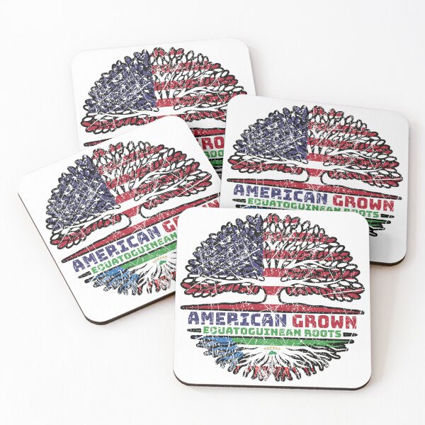 Item preview, Equatorial Guinea Equatoguinean American USA Tree Roots Flag designed and sold by FlagX.