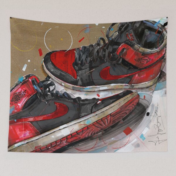Item preview, Nike 1984 bannd bred sneaker art designed and sold by GalleryKauffeld.