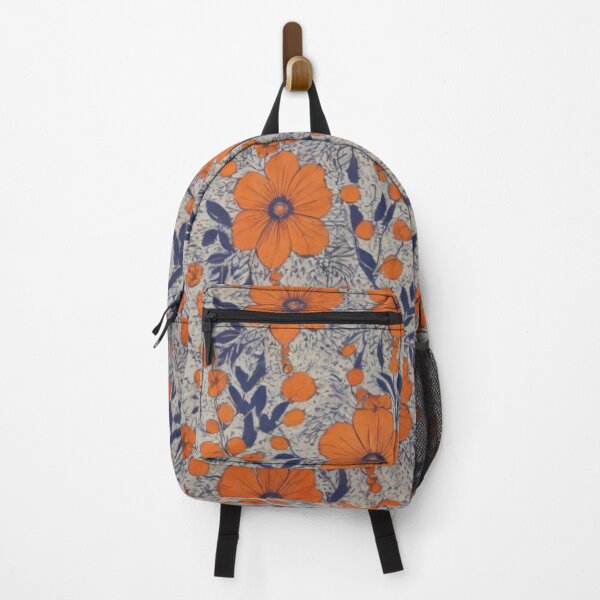 Item preview, RogerPattern - "Radiant Bloom: A Symphony of Orange Flowers and Azure Leaves" designed and sold by RogerPattern.