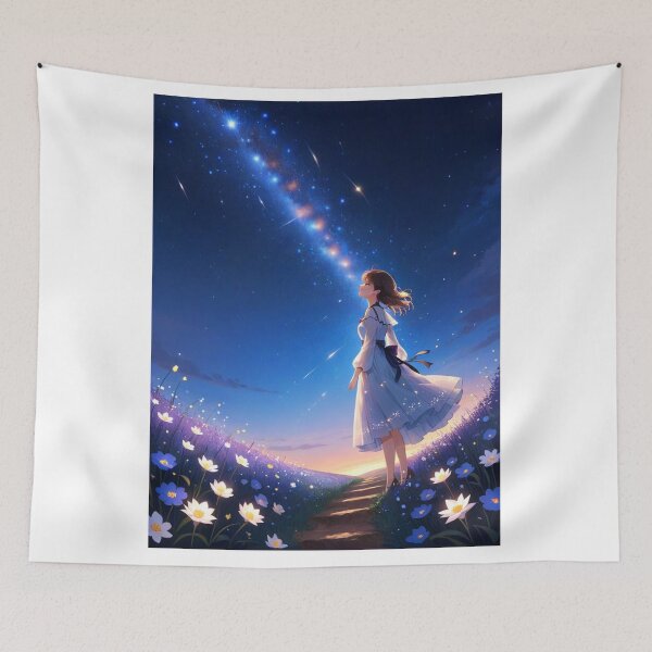 Item preview, Girl under night sky  designed and sold by CJdesignStudio.