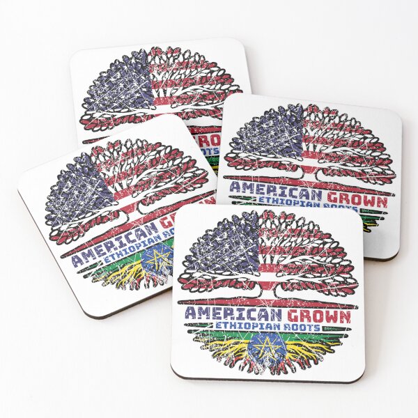 Item preview, Ethiopia Ethiopian US American USA United States Tree Roots Flag designed and sold by FlagX.