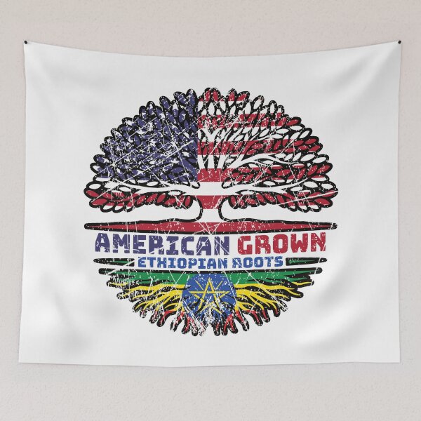 Item preview, Ethiopia Ethiopian US American USA United States Tree Roots Flag designed and sold by FlagX.