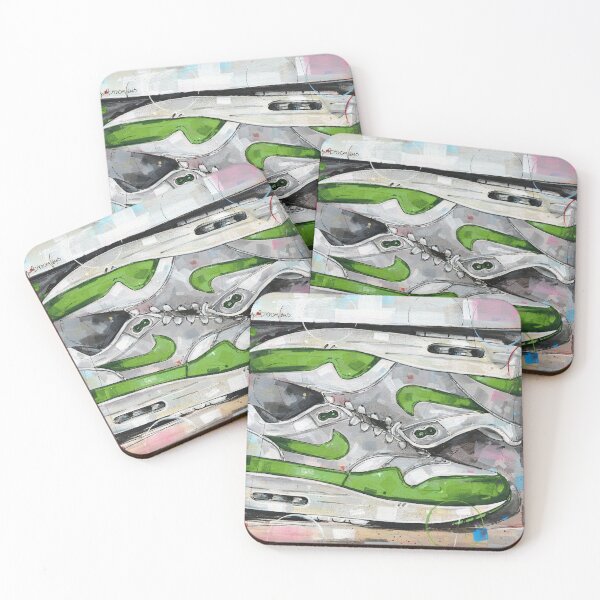 Item preview, AirMax1 patta green sneaker shoebox painting designed and sold by GalleryKauffeld.