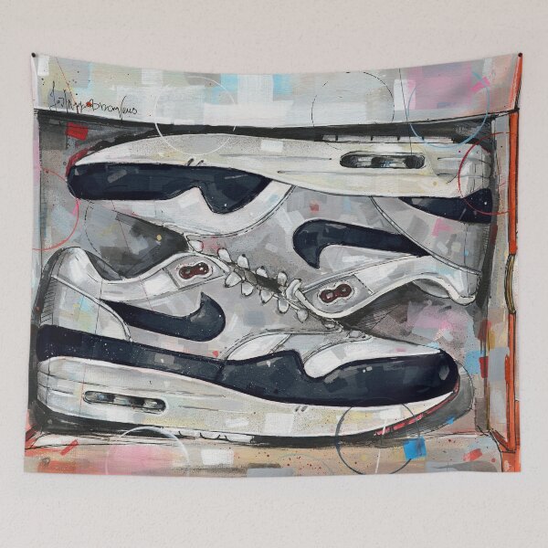 Item preview, Nike AirMax1 dark obsidian painting designed and sold by GalleryKauffeld.