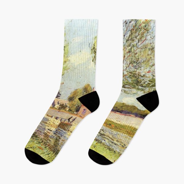 Item preview, Alfred Sisley. Houses on the banks of the Loing designed and sold by OldTimeArt.