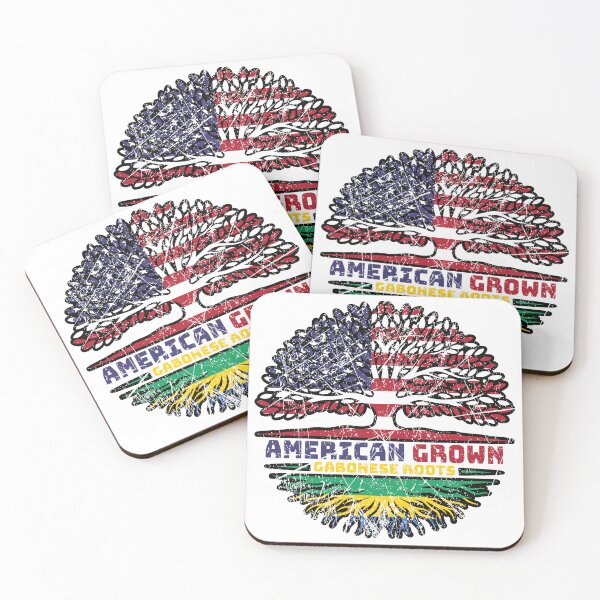 Item preview, Gabon Gabonese American USA Tree Roots Flag designed and sold by FlagX.