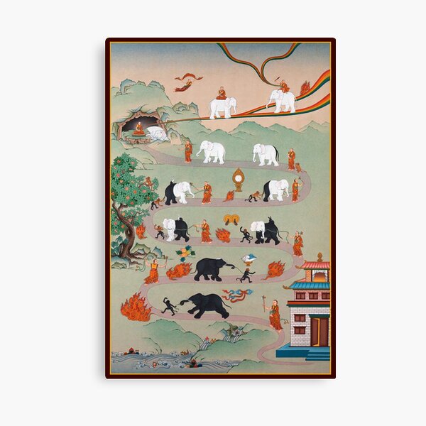 Item preview, Buddhism Print - The Nine Mental Abidings Path of Samatha designed and sold by Onodera.