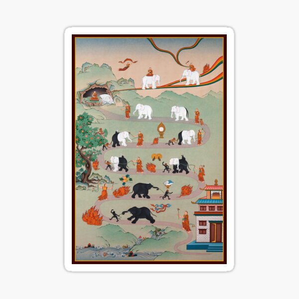 Item preview, Buddhism Print - The Nine Mental Abidings Path of Samatha designed and sold by Onodera.