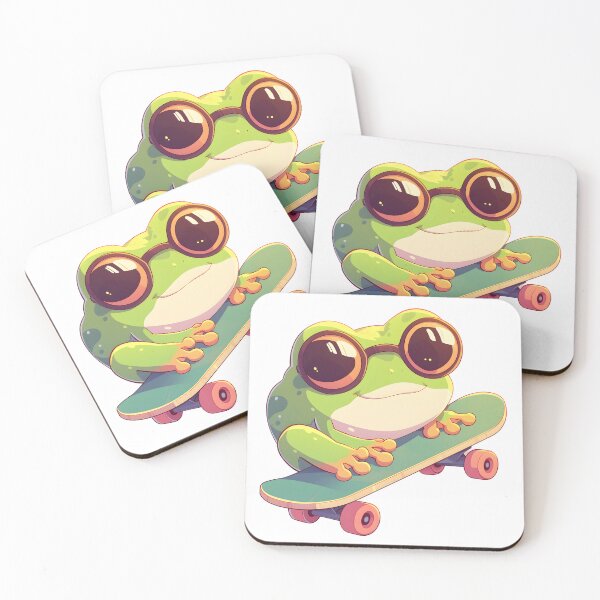 Item preview, Cute Skateboarding Frog designed and sold by StickySparkle.