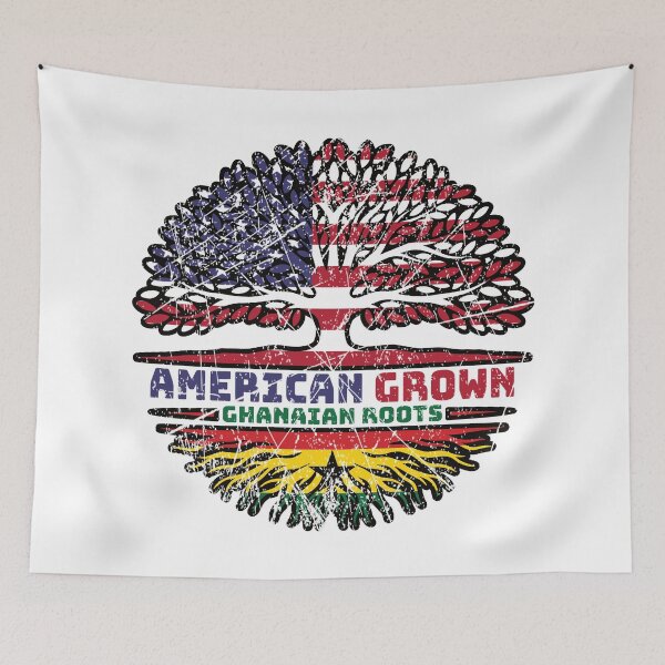 Item preview, Ghana Ghanaian US American USA United States Tree Roots Flag designed and sold by FlagX.