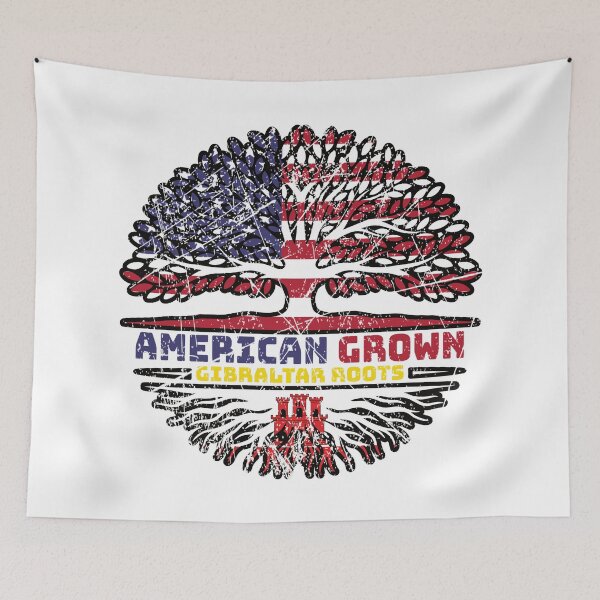 Item preview, Gibraltar Gibraltarian US American USA United States Tree Roots Flag designed and sold by FlagX.