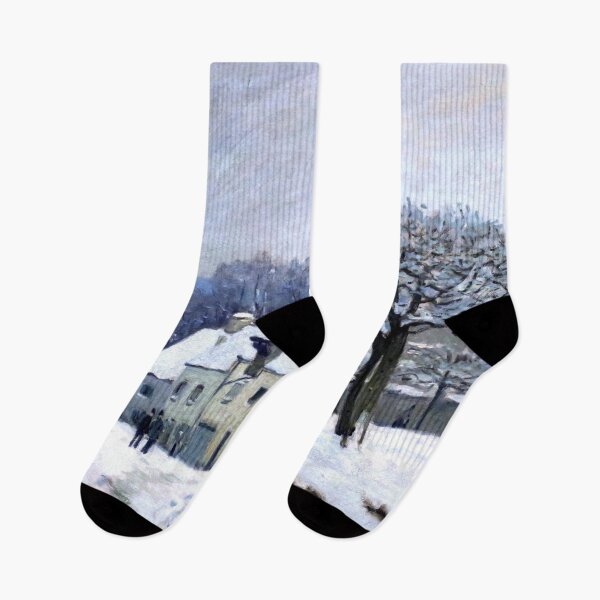 Item preview, Alfred Sisley. Place du Chenil in Marly, snow effect.  designed and sold by OldTimeArt.