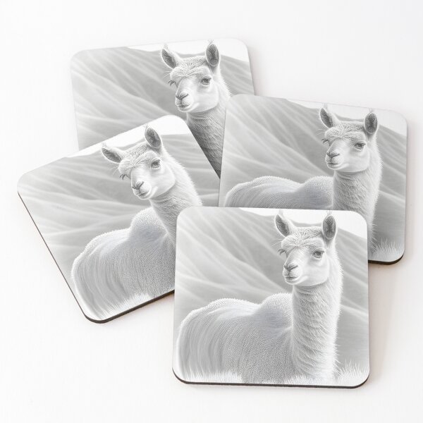Item preview, Black and white pencil drawing of a llama  designed and sold by Pencil-Art.