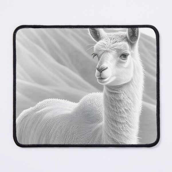 Item preview, Black and white pencil drawing of a llama designed and sold by Pencil-Art.