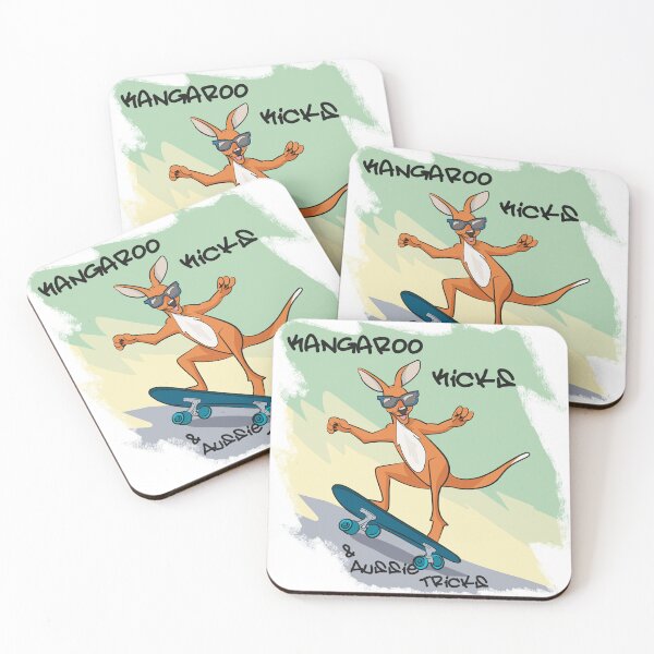Item preview, Kangaroo Kicks & Aussie Tricks Skateboarding funny Kangaroos designed and sold by lozsart.