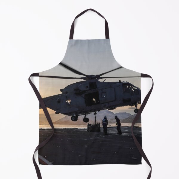Item preview, RAF Merlin Mk4 helicopter lifting off at ship at dawn designed and sold by Drew McAvoy.