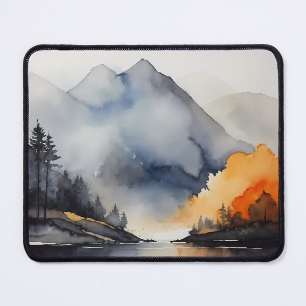 Item preview, Dawn's Embrace: Watercolor Mountainscape designed and sold by Vitalka-uk.