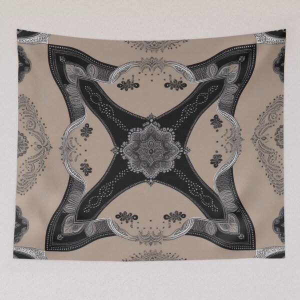 Aperçu de l'œuvre RogerPattern - "Élégance Chic : Imprimé Bandana Café au Lait" créée et vendue par RogerPattern.