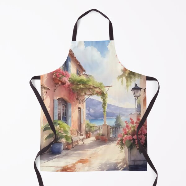 Item preview, Mediterranean Charm: Watercolor of a Floral Balcony designed and sold by Vitalka-uk.
