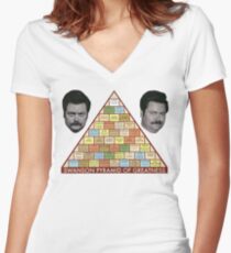 Swanson Pyramide der Größe Shirt mit V-Ausschnitt