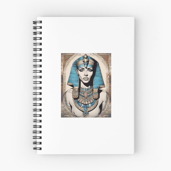 Item preview, Female portrait, inspired by the princess of an ancient Pharaonic kingdom, front view, . Make it a stunning and highly detailed colorful ink drawing. designed and sold by adelattea100.