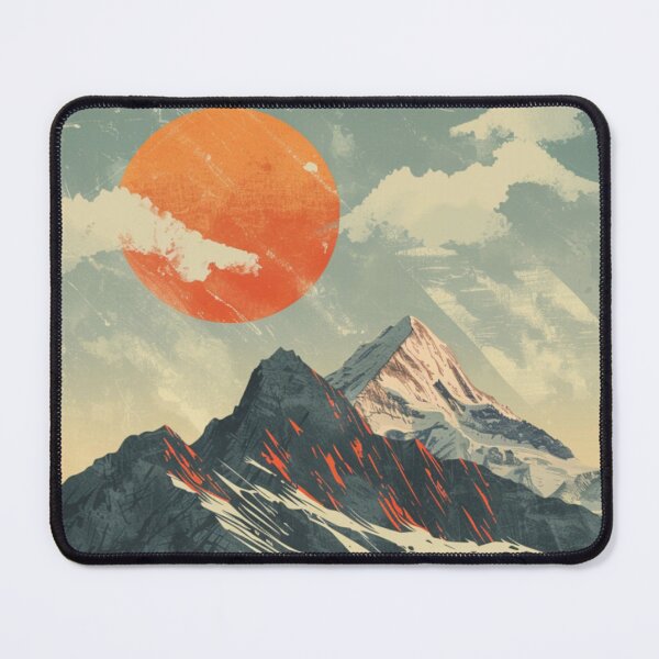 Item preview, Mountain landscape vintage travel poster vibe Active Outdoors Inspired Art designed and sold by CDC40.