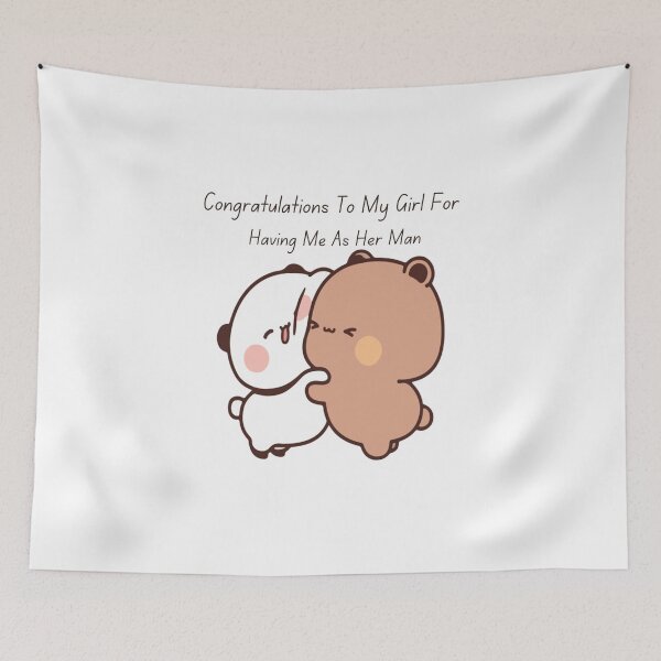 Item preview, Congratulations To My Girl For Having Me As Her Man Bubu Dudu Panda And Brownie Bear Couple 2024 designed and sold by OceanLiveArts.