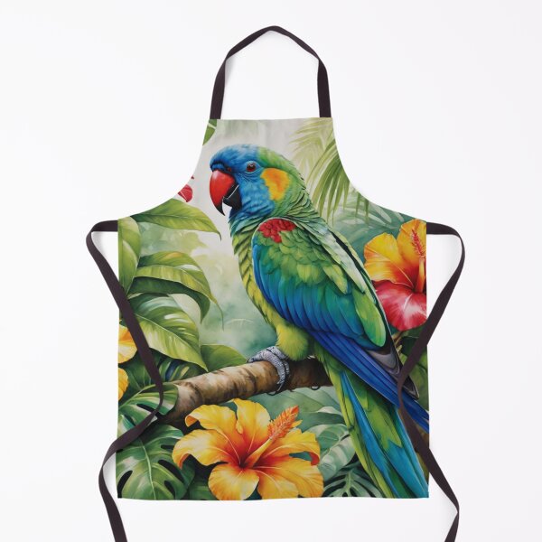 Item preview, RogerPattern - "Jewel in the Garden: The Vibrant Parrot Amongst Blossoms and Leaves" designed and sold by RogerPattern.