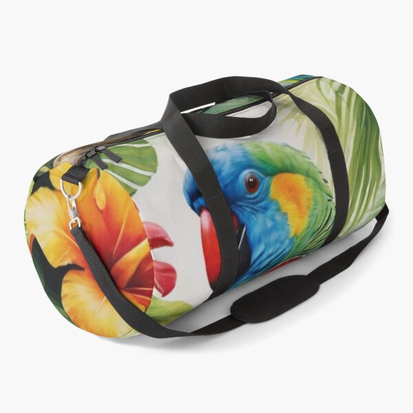 Item preview, RogerPattern - "Jewel in the Garden: The Vibrant Parrot Amongst Blossoms and Leaves" designed and sold by RogerPattern.