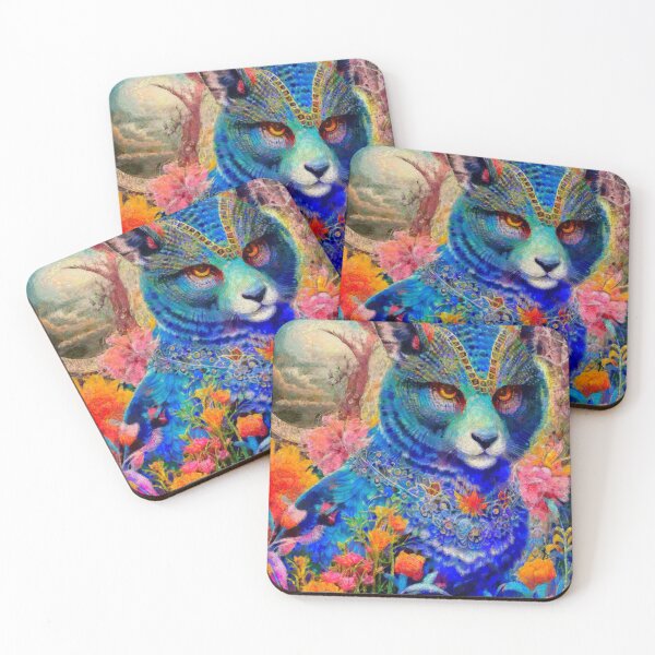 Item preview, Surreal animal painting with flowers and foliage designed and sold by VonKalt.