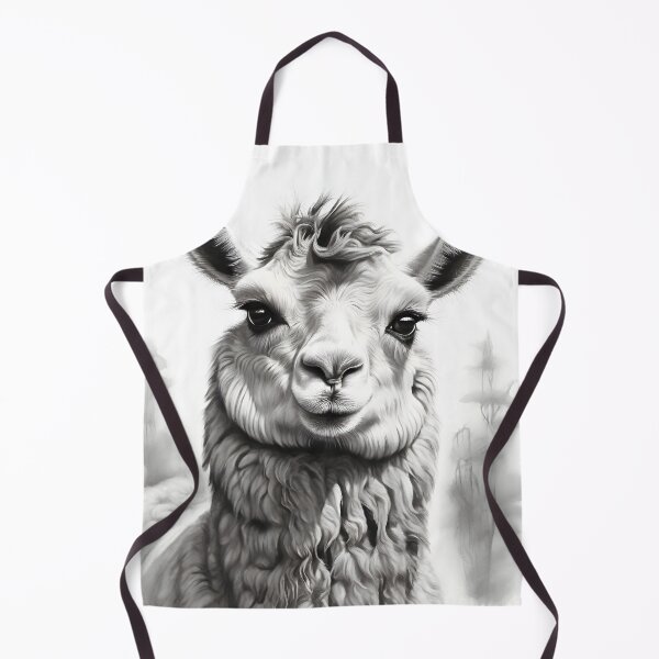 Item preview, Black and white pencil drawing of a llama designed and sold by Pencil-Art.