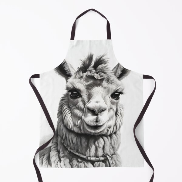 Item preview, Black and white pencil drawing of a llama designed and sold by Pencil-Art.