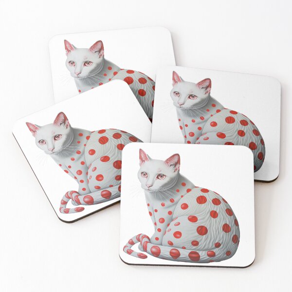 Item preview, Polka Dot White and Red Cat designed and sold by jplrosman.