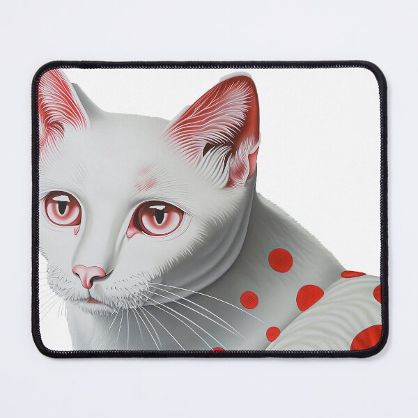 Item preview, Polka Dot White and Red Cat designed and sold by jplrosman.