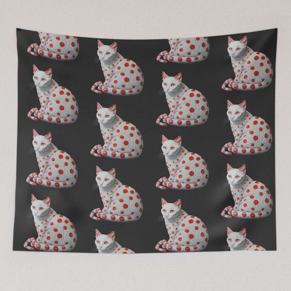 Item preview, Polka Dot White and Red Cat designed and sold by jplrosman.