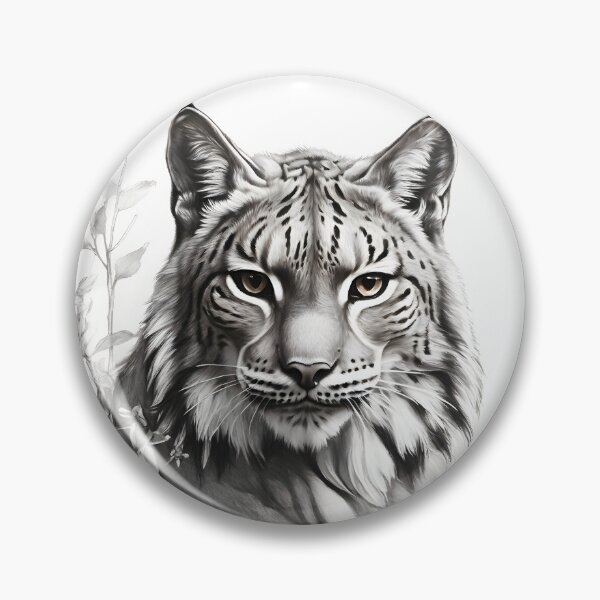 Item preview, Black and white pencil drawing of a lynx  designed and sold by Pencil-Art.