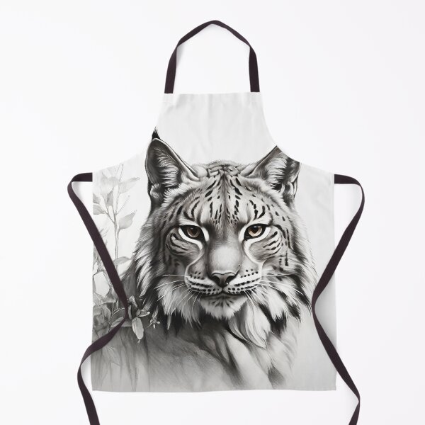 Item preview, Black and white pencil drawing of a lynx designed and sold by Pencil-Art.